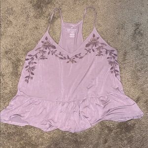 American Eagle purple floral detail tank